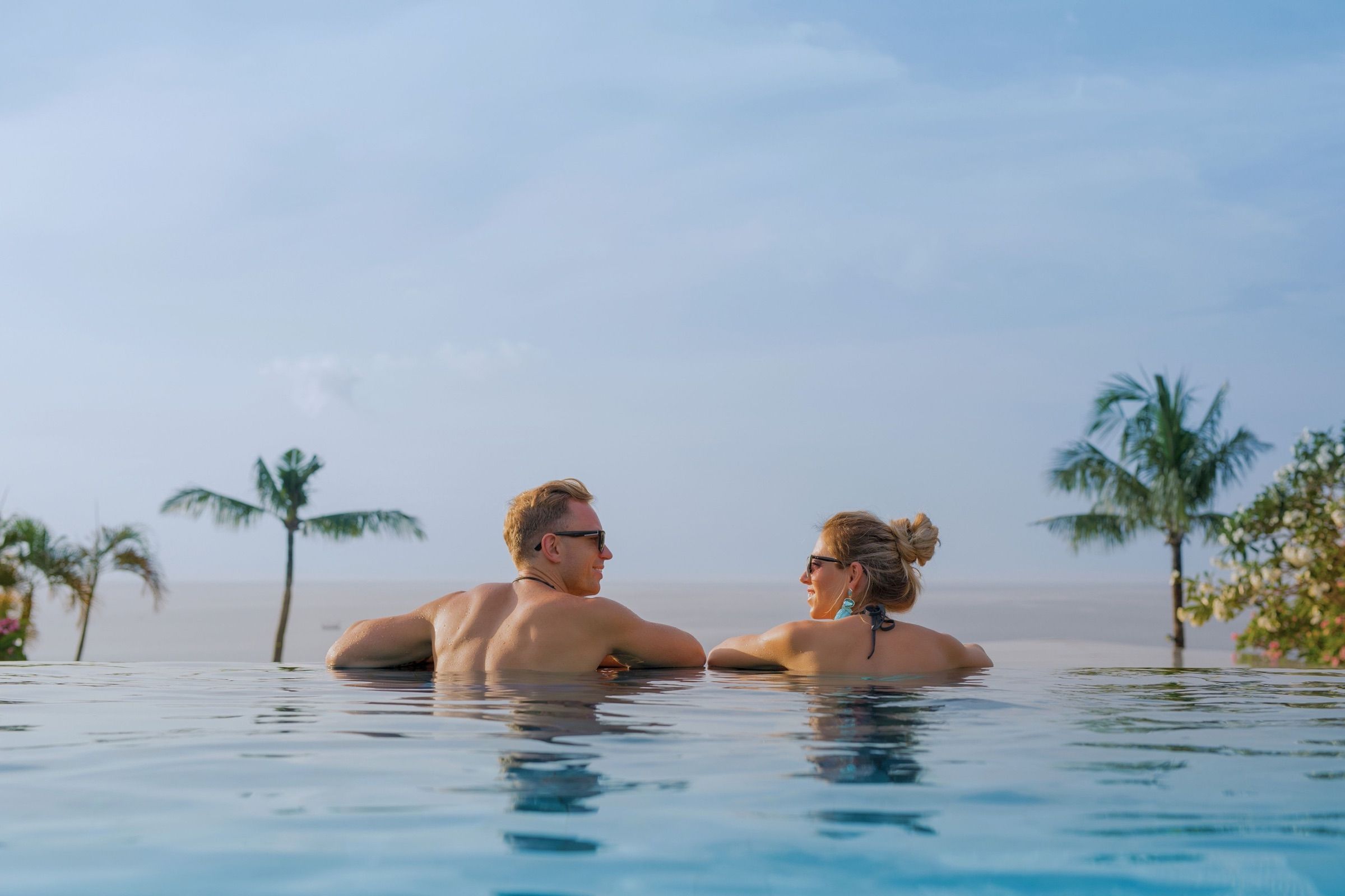 Infinity pool overlooking the ocean horizon